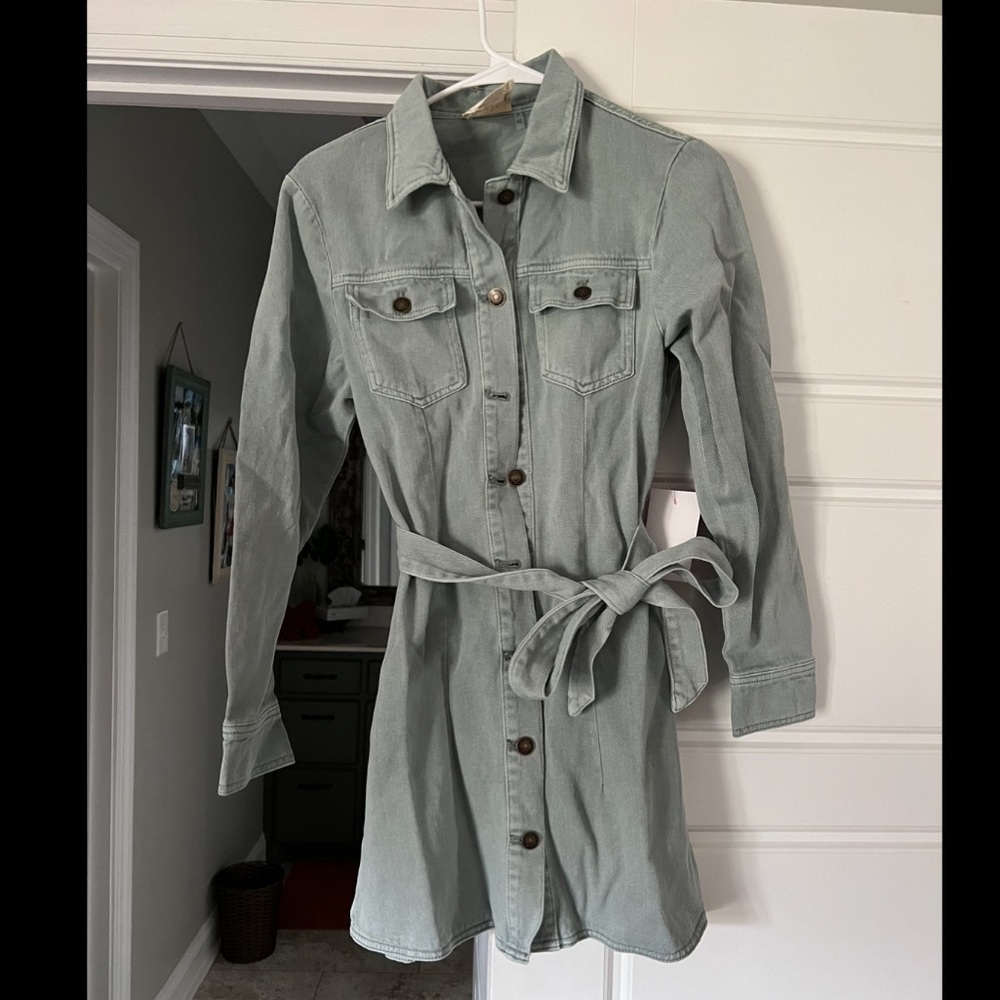 Long Sleeve Boutique Denim Dress
